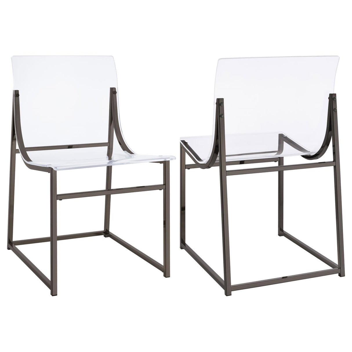 Adino Clear and Black Nickel Acrylic Dining Side Chair, Set of 2 from Coaster - Luna Furniture