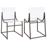 Adino Clear and Black Nickel Acrylic Dining Side Chair, Set of 2 from Coaster - Luna Furniture