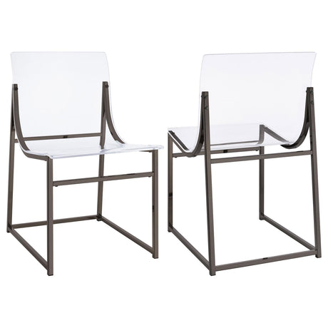 Adino Clear and Black Nickel Acrylic Dining Side Chair, Set of 2 from Coaster - Luna Furniture