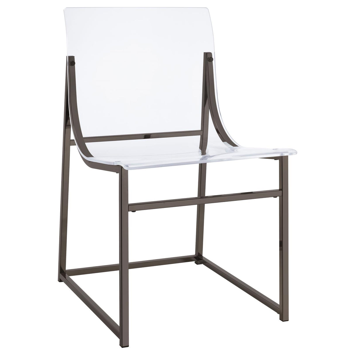Adino Clear and Black Nickel Acrylic Dining Side Chair, Set of 2 from Coaster - Luna Furniture
