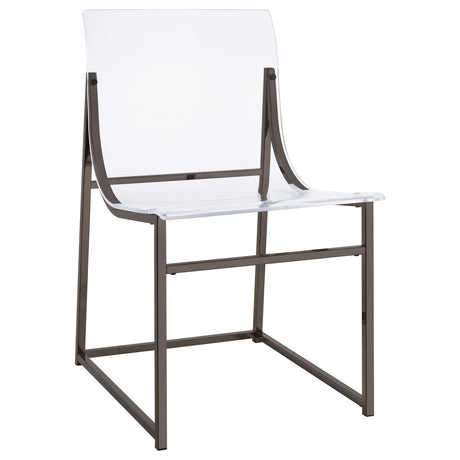 Adino Clear and Black Nickel Acrylic Dining Side Chair, Set of 2 from Coaster - Luna Furniture