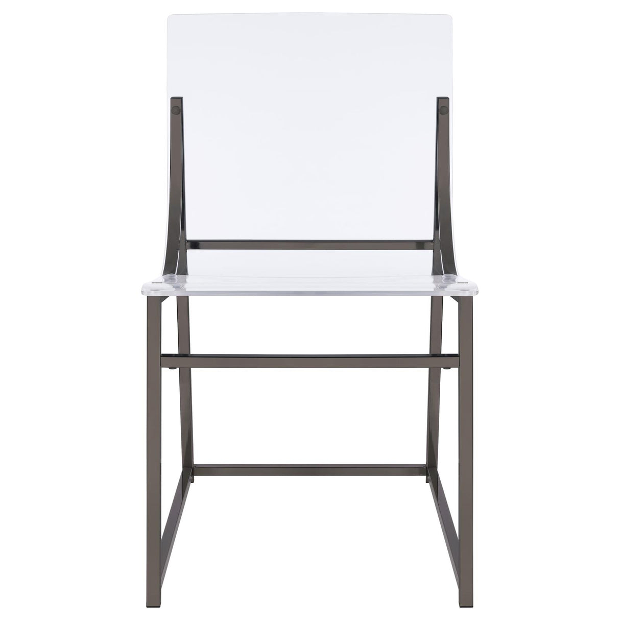 Adino Clear and Black Nickel Acrylic Dining Side Chair, Set of 2 from Coaster - Luna Furniture
