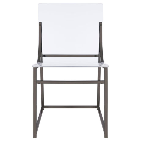 Adino Clear and Black Nickel Acrylic Dining Side Chair, Set of 2 from Coaster - Luna Furniture