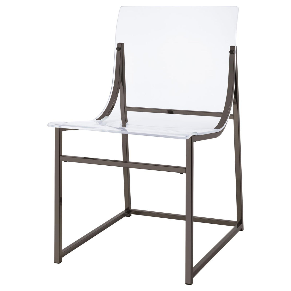 Adino Clear and Black Nickel Acrylic Dining Side Chair, Set of 2 from Coaster - Luna Furniture