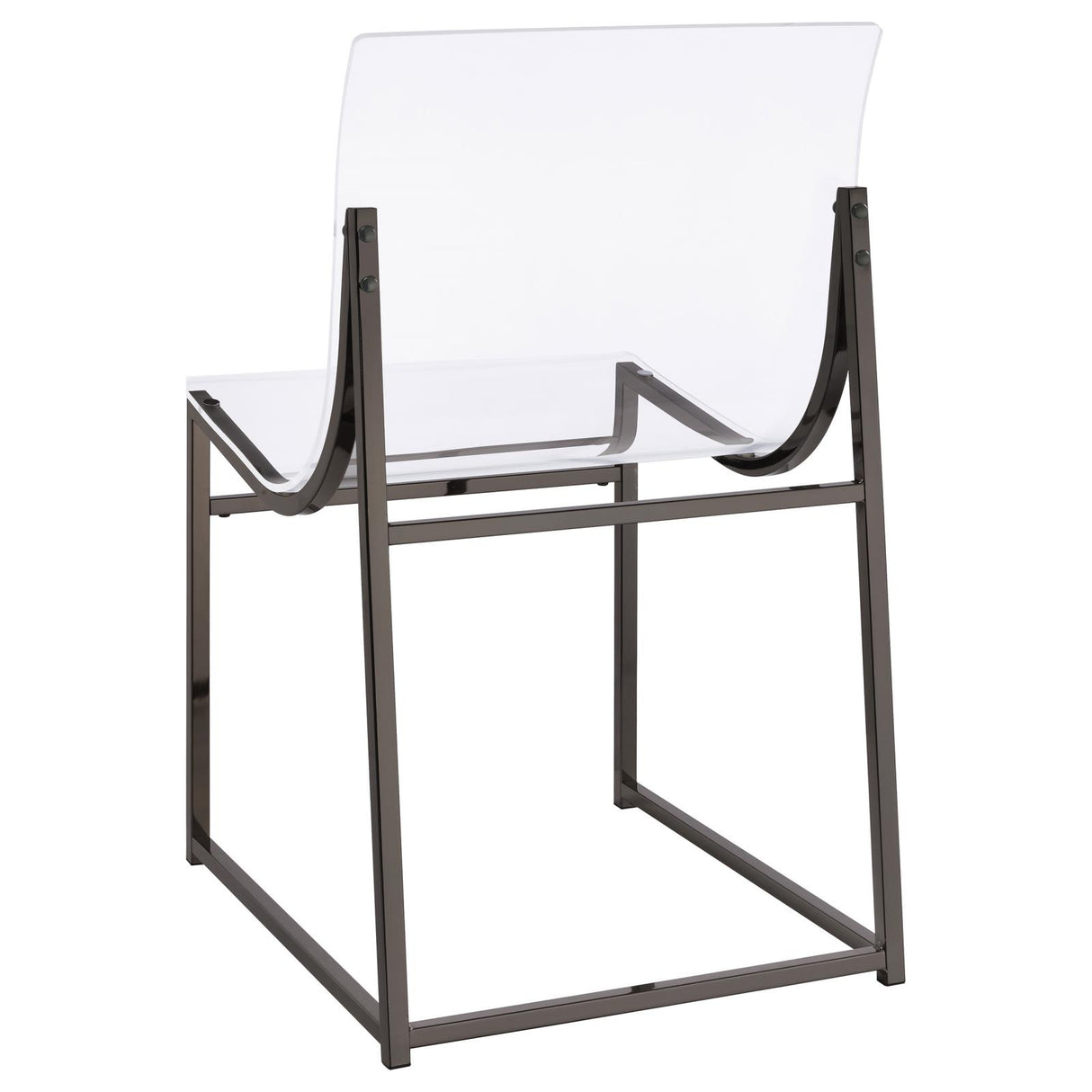 Adino Clear and Black Nickel Acrylic Dining Side Chair, Set of 2 from Coaster - Luna Furniture