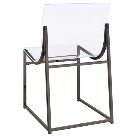 Adino Clear and Black Nickel Acrylic Dining Side Chair, Set of 2 from Coaster - Luna Furniture
