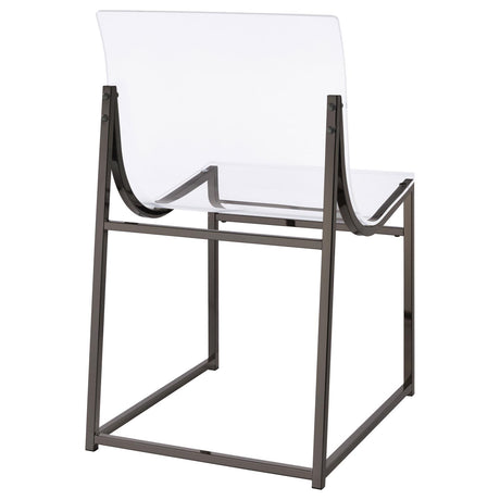 Adino Clear and Black Nickel Acrylic Dining Side Chair, Set of 2 from Coaster - Luna Furniture