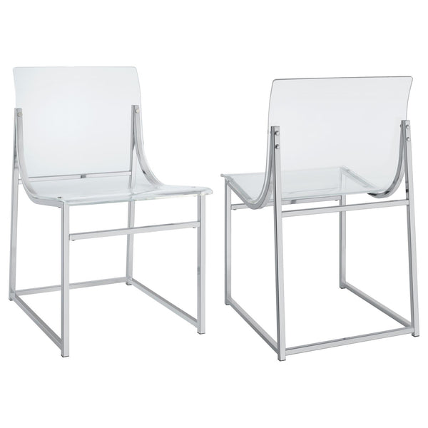 Adino Clear and Chrome Acrylic Dining Side Chair, Set of 2