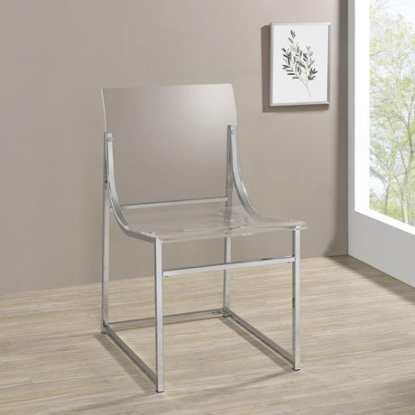 Adino Clear and Chrome Acrylic Dining Side Chair, Set of 2 from Coaster - Luna Furniture