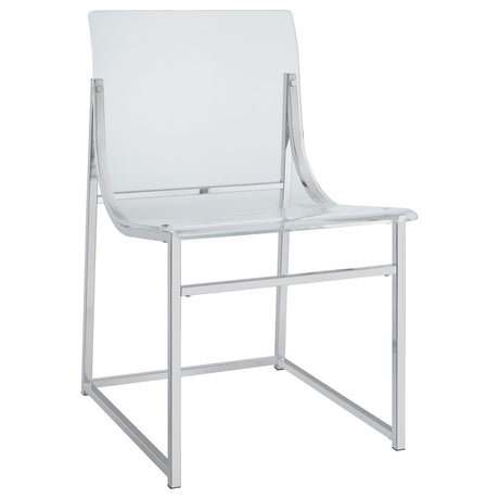 Adino Clear and Chrome Acrylic Dining Side Chair, Set of 2 from Coaster - Luna Furniture