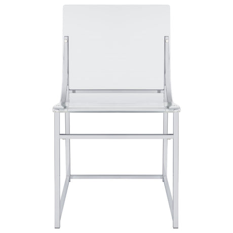 Adino Clear and Chrome Acrylic Dining Side Chair, Set of 2 from Coaster - Luna Furniture