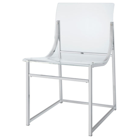 Adino Clear and Chrome Acrylic Dining Side Chair, Set of 2 from Coaster - Luna Furniture