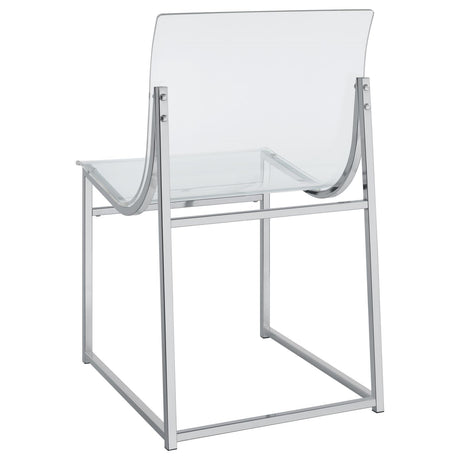 Adino Clear and Chrome Acrylic Dining Side Chair, Set of 2 from Coaster - Luna Furniture
