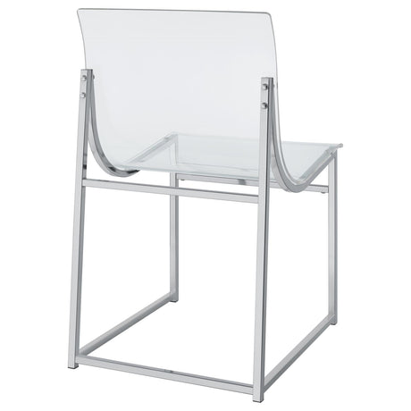 Adino Clear and Chrome Acrylic Dining Side Chair, Set of 2 from Coaster - Luna Furniture