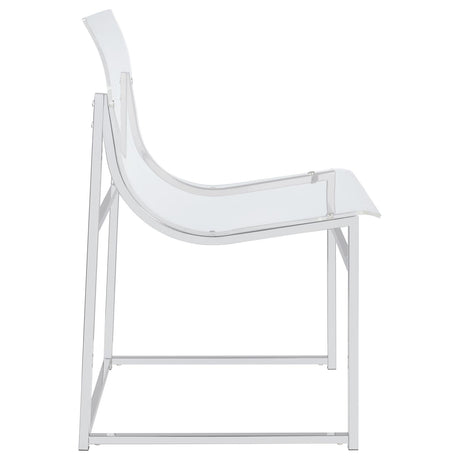 Adino Clear and Chrome Acrylic Dining Side Chair, Set of 2 from Coaster - Luna Furniture