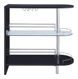 Adolfo Glossy Black and Clear 3-Tier Bar Table from Coaster - Luna Furniture