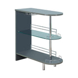 Adolfo Glossy Gray and Clear 3-Tier Bar Table from Coaster - Luna Furniture