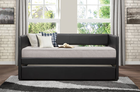 Adra Black Twin Daybed with Trundle from Homelegance - Luna Furniture