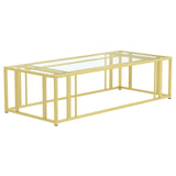 Adri Matte Brass Metal Frame Coffee Table from Coaster - Luna Furniture