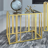 Adri Matte Brass Metal Frame End Table from Coaster - Luna Furniture