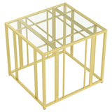 Adri Matte Brass Metal Frame End Table from Coaster - Luna Furniture