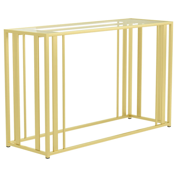 Adri Matte Brass Metal Frame Sofa Table
