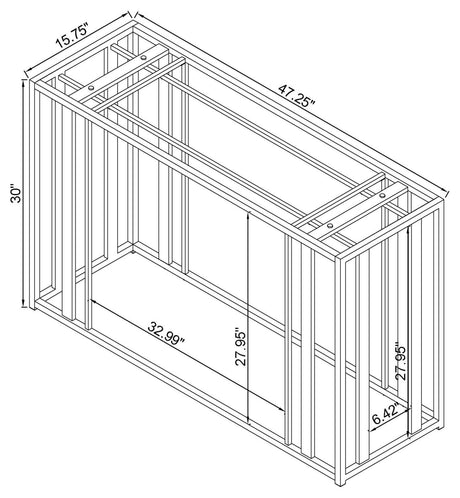 Adri Matte Brass Metal Frame Sofa Table from Coaster - Luna Furniture