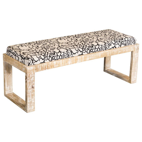 Aiden Black and White Sled Leg Upholstered Accent Bench from Coaster - Luna Furniture