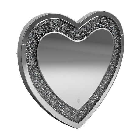 Aiko Silver Heart Shape Wall Mirror from Coaster - Luna Furniture