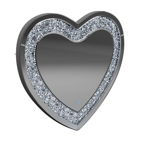 Aiko Silver Heart Shape Wall Mirror from Coaster - Luna Furniture