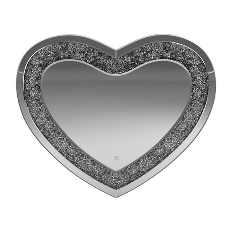 Aiko Silver Heart Shape Wall Mirror from Coaster - Luna Furniture