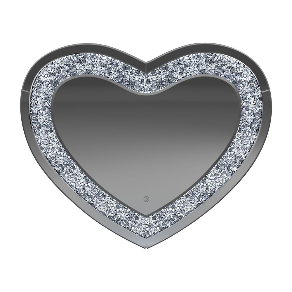 Aiko Silver Heart Shape Wall Mirror from Coaster - Luna Furniture