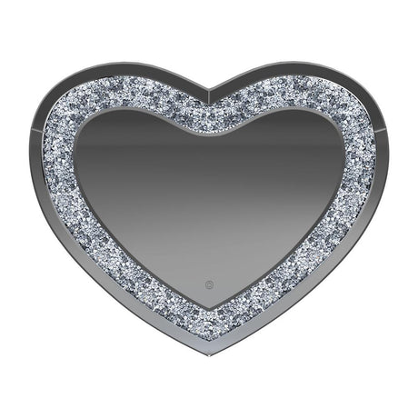 Aiko Silver Heart Shape Wall Mirror from Coaster - Luna Furniture