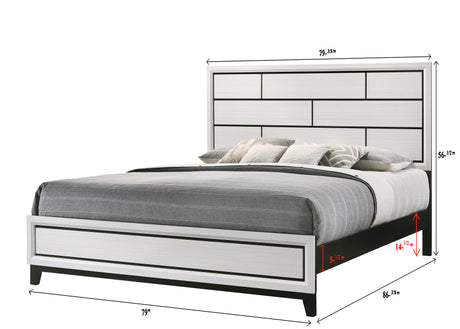 Akerson Chalk King Panel Bed from Crown Mark - Luna Furniture
