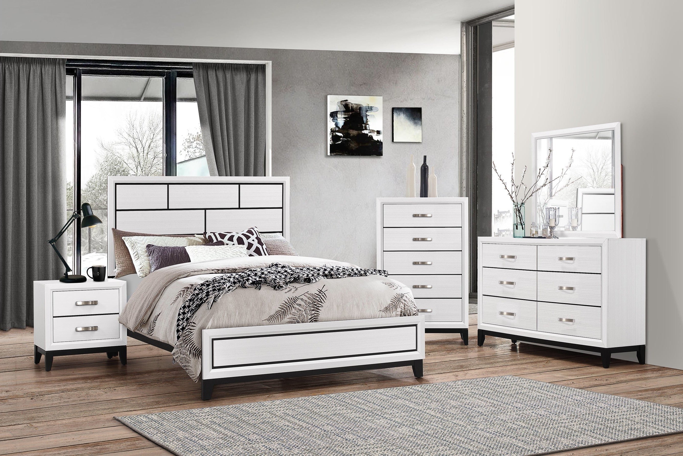 愛探眼影 / 『ex;cuse room』セット Akerson Chalk Panel Bedroom Set - Luna Furniture