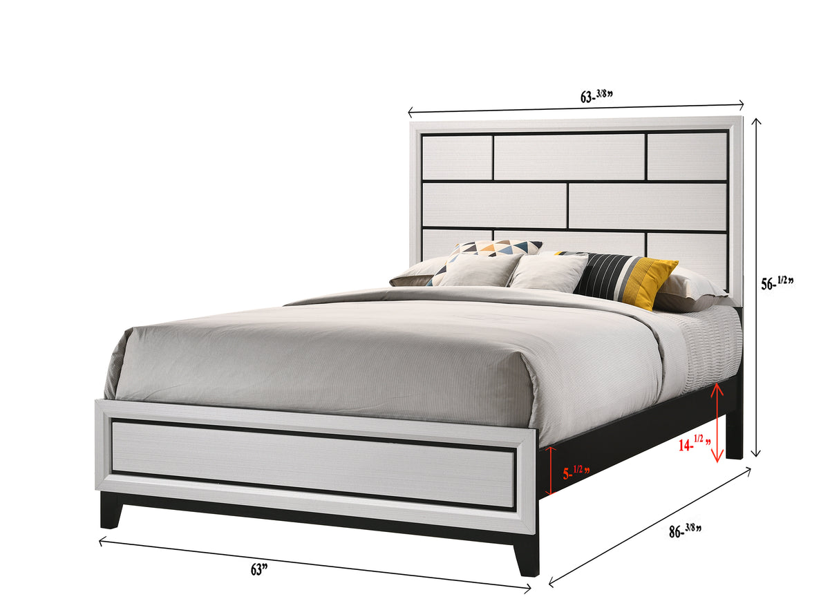 Akerson Chalk Queen Panel Bed from Crown Mark - Luna Furniture