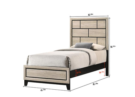 Akerson Chalk Twin Panel Bed from Crown Mark - Luna Furniture