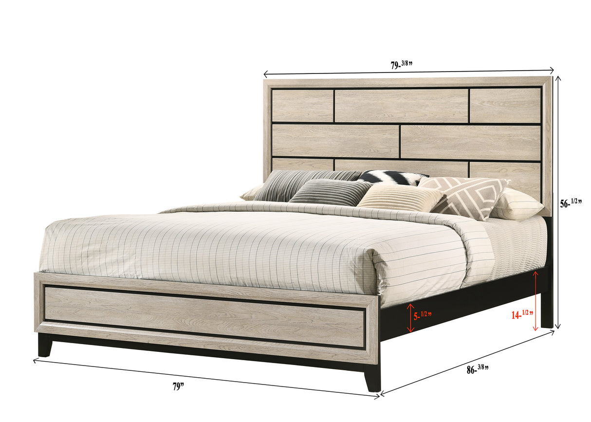 Akerson Driftwood King Panel Bed from Crown Mark - Luna Furniture