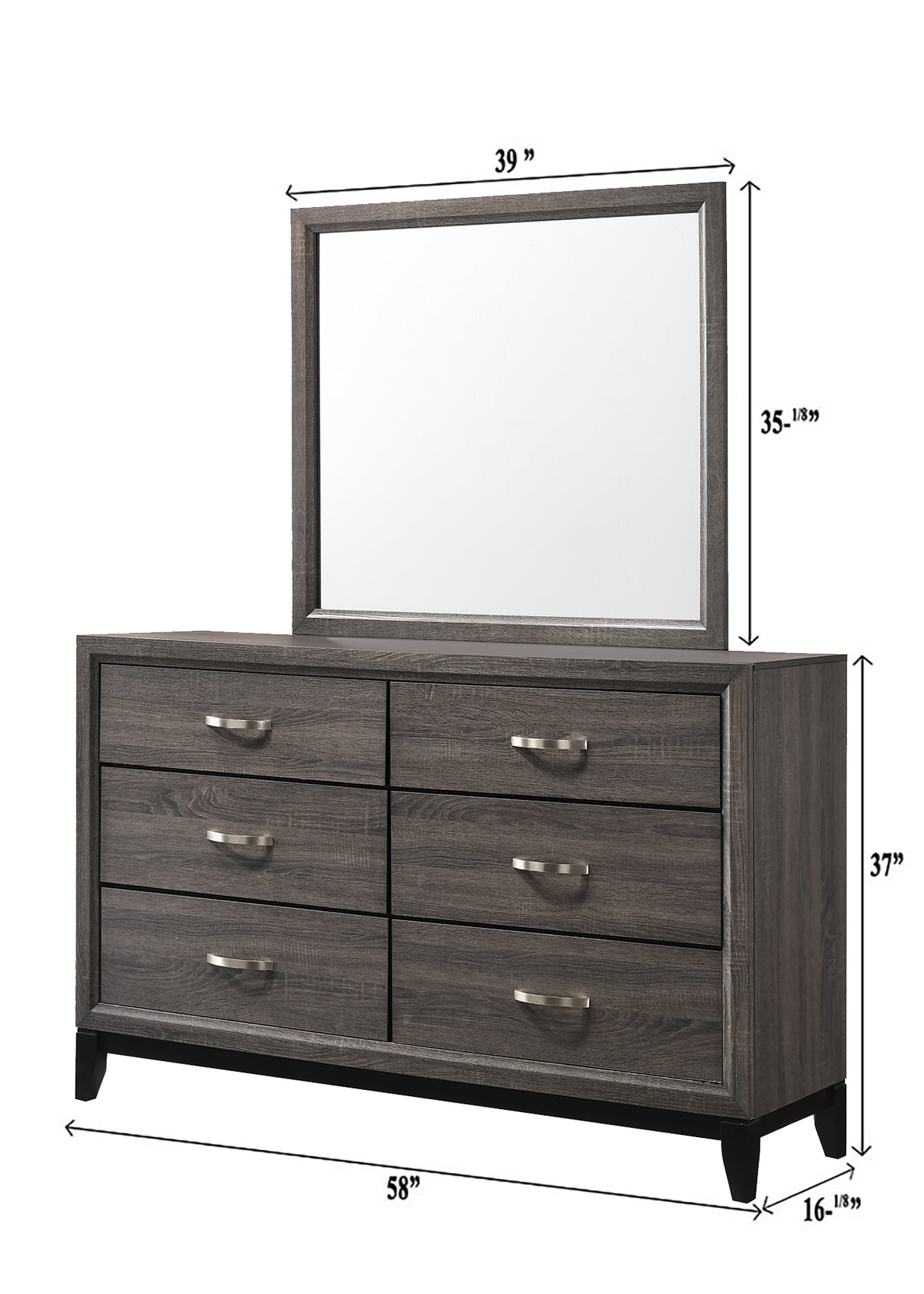 Akerson Gray Dresser from Crown Mark - Luna Furniture