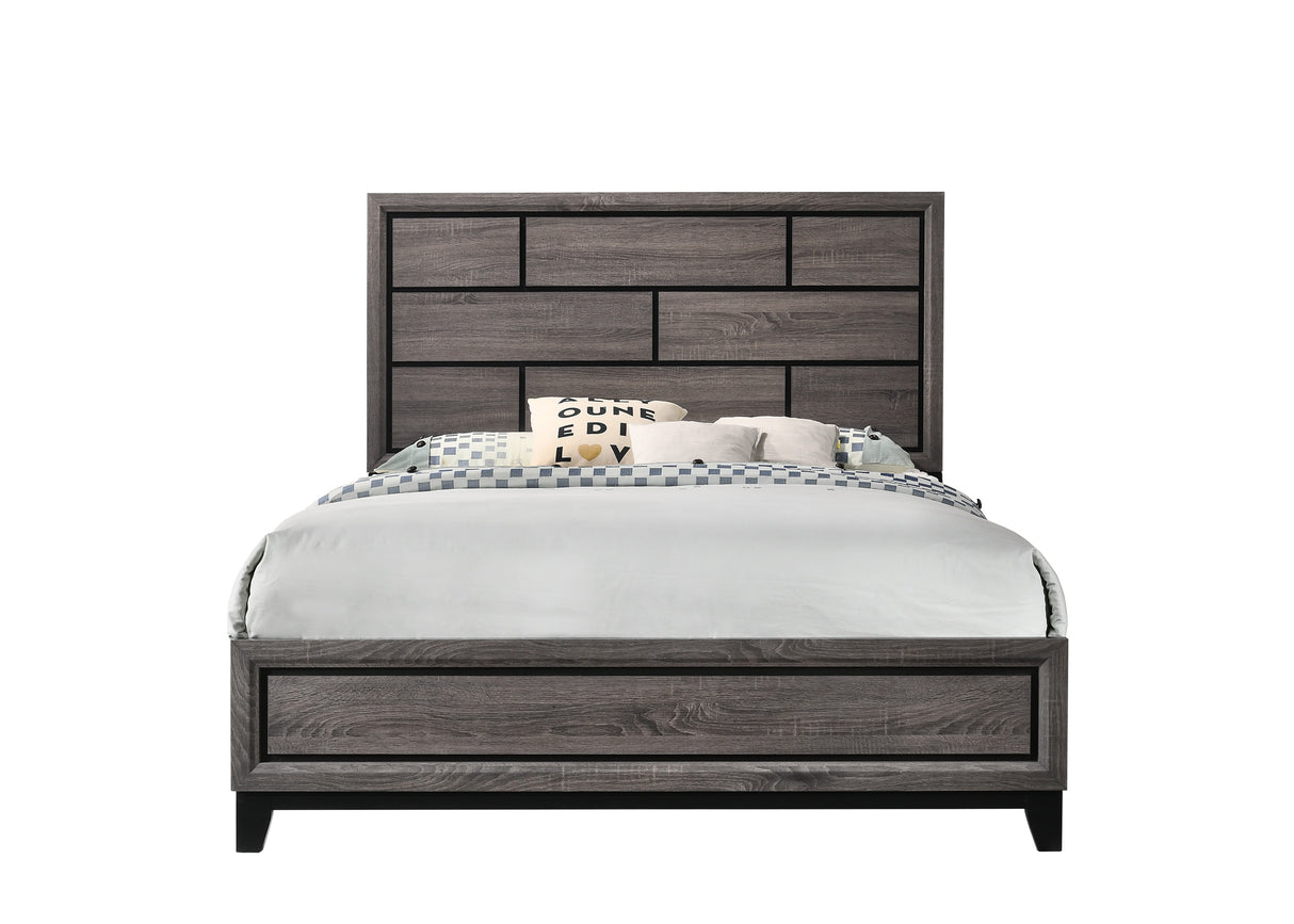 Akerson Gray Queen Panel Bed from Crown Mark - Luna Furniture