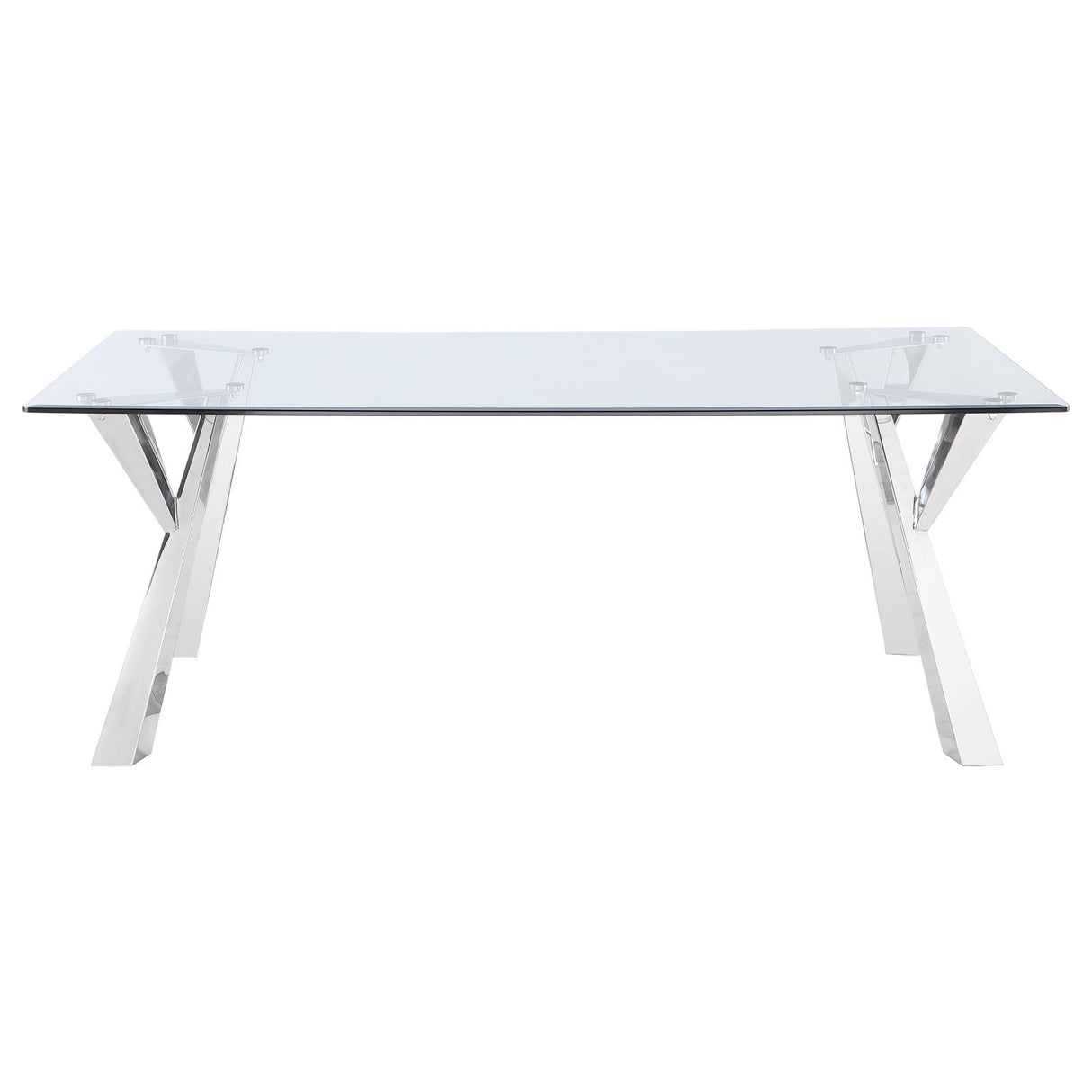 Alaia Clear and Chrome Rectangular Glass Top Dining Table from Coaster - Luna Furniture