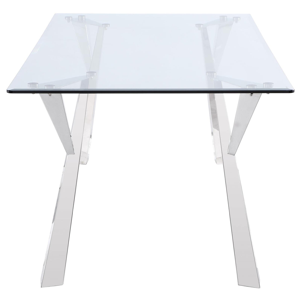 Alaia Clear and Chrome Rectangular Glass Top Dining Table from Coaster - Luna Furniture