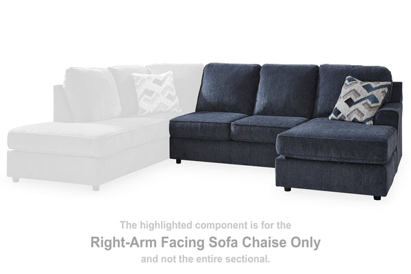 Albar Place Cobalt Right-Arm Facing Sofa Chaise