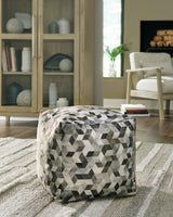 Albermarle Gray/Brown Pouf from Ashley - Luna Furniture