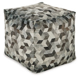 Albermarle Gray/Brown Pouf from Ashley - Luna Furniture
