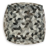 Albermarle Gray/Brown Pouf from Ashley - Luna Furniture