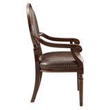 Aldermont Dark Brown Faux Leather Desk Chair from Homelegance - Luna Furniture