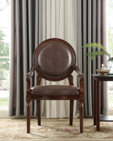 Aldermont Dark Brown Faux Leather Desk Chair from Homelegance - Luna Furniture