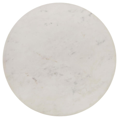 Aldis White and Natural Round Marble Top End Table from Coaster - Luna Furniture