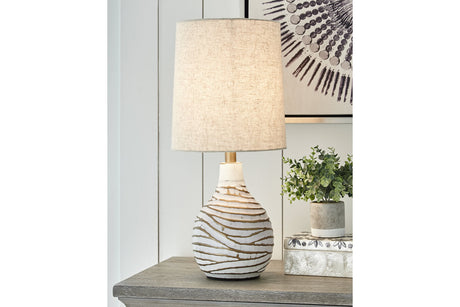Aleela White/Gold Finish Table Lamp from Ashley - Luna Furniture